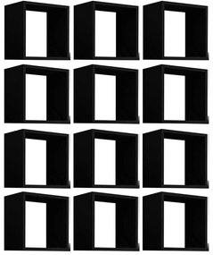 Kit 12 Nichos Organizador 30x30cm Preto G01 - Gran Belo