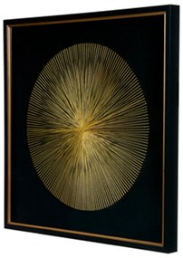 Quadro Decorativo Linha Dourado e Preto 80x80x5 cm - D'Rossi