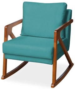 Poltrona Mona Amber Balanço Veludo Azul Tiffany