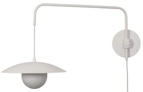 Arandela Zen 40X69,9X40Cm 1Xg9 Braço Haste E Cúpula Alumínio E Globo Ø... (BT - Branco Texturizado)