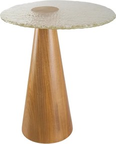 Mesa De Apoio Madeira Vidro Cristal Castanho 49Cm Aurora