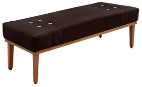 Recamier Decorativo 90cm Kors Suede Pés de Madeira Café G63 - Gran Belo
