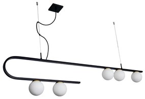 Pendente Dama 150X30Cm 3Xg9 / Cabo Aço Chumbador + Cabo Rayon / Globo... (BT - Branco Texturizado, FOSCO)