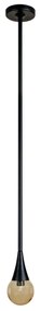 Pendente Jazz Single Rígido Haste Fixa 100M Ø11X97Cm Globo 10Cm 1Xg9 -... (MR-T - Marrom Texturizado, Branco (Fosco))