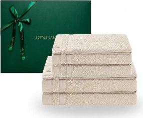 Jogo de Banho 4 pçs Trussardi 100% Algodão Marini c/ Caixa de Presente Natal - Gelo  Gelo