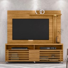 Estante de TV 65 Pol 182cm com Rodízio para Sala Nerion M20 - D'Rossi - Cumaru(fosco)