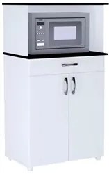 Balcão Multiuso para Forno/Microondas Carina Flex Branco/Preto - AJL M