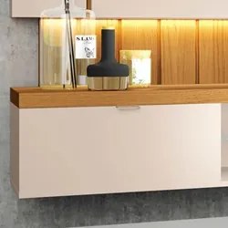 Painel para TV Suspenso 55 Pol. Illuna H01 Off White/Cinamomo - Mpozen