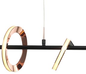 Pendente Ginga 19X85X24,5Cm Rose Gold E Preto Led 26,9W 3000K Bivolt -...