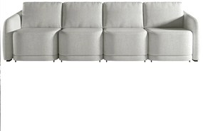 Sofá Cama Modulado Retrátil e Reclinável Decorativo Varsóvia 356cm Bouclê Cinza G33 - Gran Belo