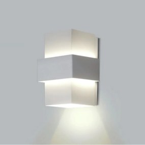Arandela Smart Tubo Quadrado Facho Simples Unico Fechada 01 Lado 12X12... (BT - Branco Texturizado)