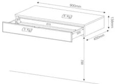 Penteadeira Suspensa com Painel Espelho Branco - Tecno Mobili