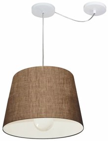 Lustre Pendente Cone Com Desvio Md-4274 Cúpula  30/30x40cm Café - Bivolt