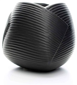 Vaso Decorativo Dobradura Preto em Cerâmica 16,5x17,5 cm - D'Rossi