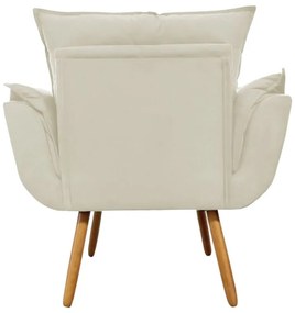 Poltrona Decorativa Opala Pés Palito Suede Bege - Sheep Estofados - Bege