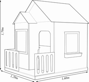 Casinha de Brinquedo Artesanal Janela Lateral Versátil com Cortinas MDF Amarelo/Branco L12 - Gran Belo