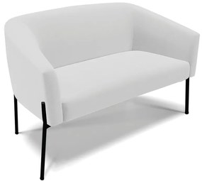 Namoradeira e 2 Poltronas Pé de Ferro Preto Stella Linho Cinza D03 - D'Rossi