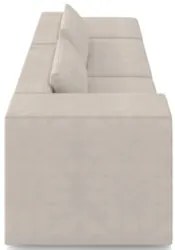 Sofá 4 Lugares 283cm Com Puff Direito Fay Suede Bege Z55    - Mpozenat