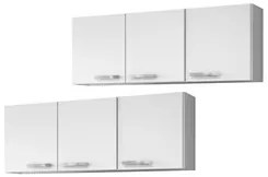 Kit 2 Armários Aéreos Parma 150cm 3 Portas Branco - Lumil Móveis