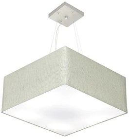Lustre Pendente Quadrado Md-4006 Cúpula em Tecido 21/50x50cm Rustico Cinza - Bivolt