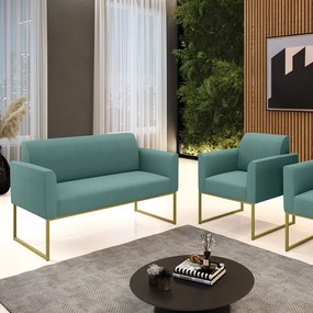 Namoradeira e Poltrona Industrial Dourado Marisa Bouclê D03 - D'Rossi - Menta