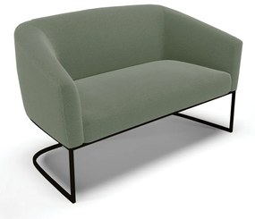 Sofá 2 Lugares Namoradeira Industrial Preto Stella Bouclê Pistache D03 - D'Rossi