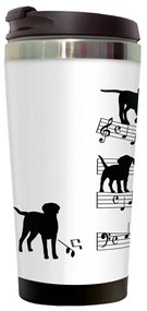 Copo Térmico 500ml Inox Branco Cachorro Musical