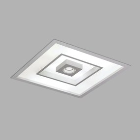 Luminária De Embutir Focus Quadrado C/ Aba 4Xe27 + 1Xmr16 32X32X10Cm |... (GF-M Grafite Metálico)
