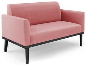 Sofá Namoradeira Base de Madeira Fixa Preto Marisa Suede D03 - D'Rossi - Rose