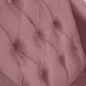 Poltrona Classic Suede Rosê Pés Trapézio Sala, Quarto, Decoração