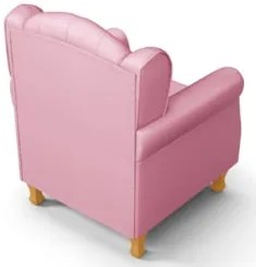 Poltrona de Amamentação Pés Madeira e Puff Lucy Z39  Sintético Rosa -