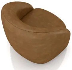 Poltrona Decorativa Orgânica Giratória Kit 2 Lya Z32 Sintético Marrom