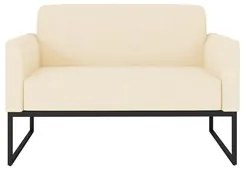 Poltrona Namoradeira 2 Lugares Base Industrial Preta Maressa S03 Suede