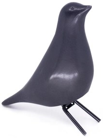 Escultura Pássaro Decorativo em Cerâmica para Sala Preto 21 cm F04 - D'Rossi