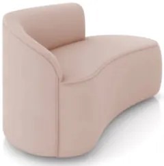 Sofá 2 Lugares Para Sala 140cm Orgânico Wendi Veludo Rose I01  - Mpoze