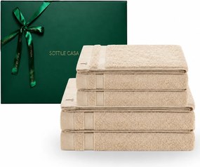 Jogo de Banho 4 pçs Trussardi 100% Algodão Marini c/ Caixa de Presente Natal - Soft Rose  Soft Rose