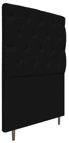 Cabeceira Estofada Liverpool 90 cm Solteiro Corano Preto - ADJ Decor