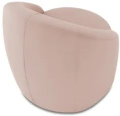 Poltrona Sala Decorativa Redonda 91cm Steve Veludo Rose I01  - Mpozena