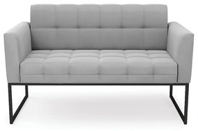 Sofá Namoradeira Elisa Suede Base Metálica Industrial Preto - D'Rossi - Cinza