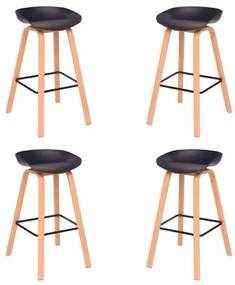 Kit 04 Banquetas Toledo Alta Preta Base Aço 83cm - 73467 Sun House