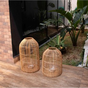 Lanterna Decorativa Em Rattan 50x30 Cm - D'Rossi