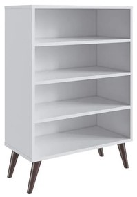 Estante Livreiro Retrô com 3 Prateleiras Sala Quarto Branco