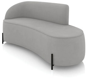 Sofá 3 Lugares Orgânico 180cm Pé Ferro Preto Morgan Suede D03 - D'Rossi - Cinza