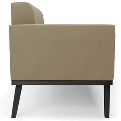 Sofá Namoradeira Base Madeira Preto Ana Suede Marrom RT - Ibiza