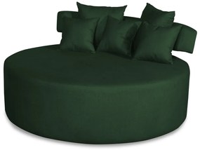 Sofá Chaise Eva Redondo 02 Lugares Suede Verde Bandeira