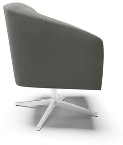 Poltrona Decorativa Giratória Cromada Stella Suede Grafite D03 - D'Rossi