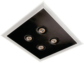Embutido Scala Pro 42X42X11Cm 04Xmr16 Led 36,8W Bivolt | Usina 19231/4... (BT - Branco Texturizado, 3000k)