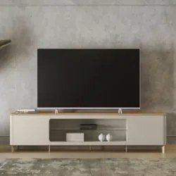 Rack Bancada Para TV 85 Pol 239cm Martan Tauari/Off Flex L06 - Mpozena