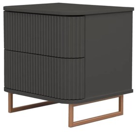 Mesa de Cabeceira Miami - Cinza Imperador com Detalhes Dourado Soleil Kleiner