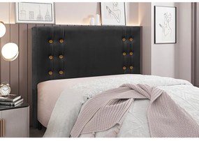 Cabeceira Cama Box King 195 cm Gênova Veludo S04 - D'Rossi - Preto